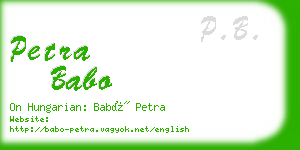 petra babo business card